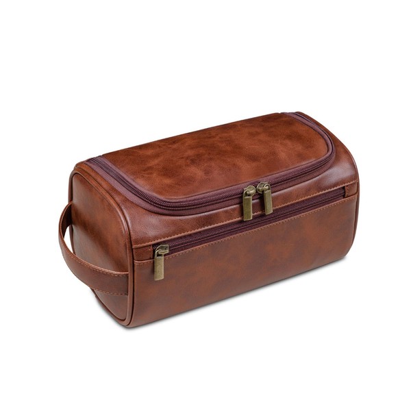 AGDHERSNVX Toiletry Bag for Men Women with Hanging Hook,PU Leather