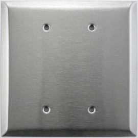 Over Sized Jumbo Satin Stainless Steel 2 Gang Cover Wall Plate - 2 Blank