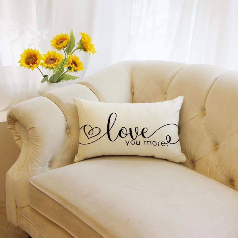 Ogiselestyle Valentine's Day Love You More Throw Pillow Cover, 12