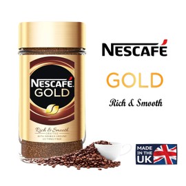 NESCAFE Gold Rich & Smooth Taste Crafted with Arabica Ground Coffee Beans 10 Times Finer Instant Coffee Beverages for a Perfect Day Start Jar 100 gm