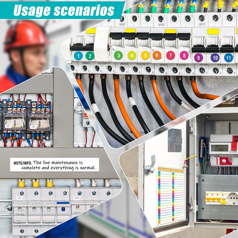 14 Sheets Breaker Panel Labels, 10 Electrical Box Catalog Labels
