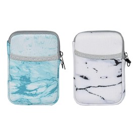 External Hard Drive Portable Carrying Case Waterproof Shockproof 2.5 inch Hard Drive Storage Carrying Bag for Seagate/WD/Toshiba/Maxone External Hard Drive(2-Pack) (Marble White+Marble Green)