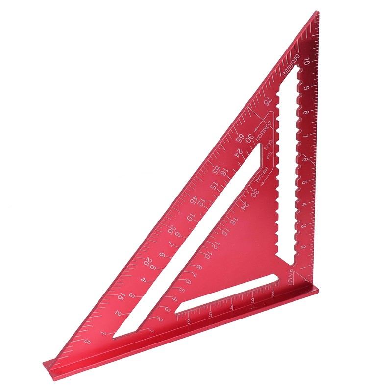 Woodworking Triangle Aluminum Alloy Red Corrosion Resistance Clear Scale Carpentry