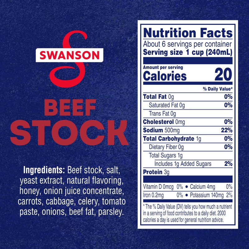 SWANSON S Beef Stock, 48 oz Carton
