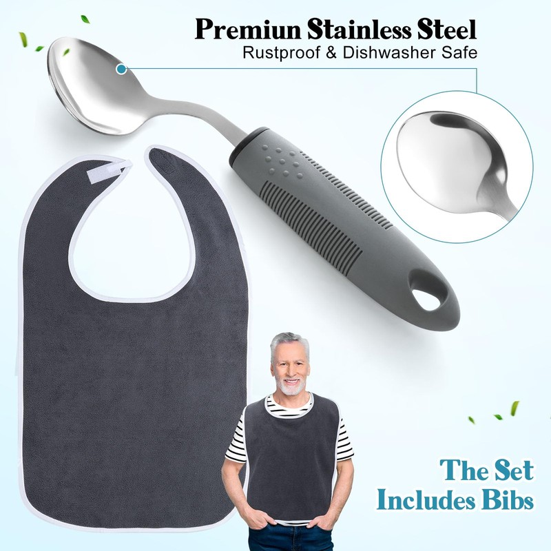 6 Pcs Adaptive Utensils Set, Weighted Utensils for Hand Tremors,