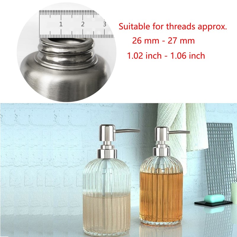 Soap Dispenser Lids Stainless Steel Lotion Dispenser Pumps Head Replacement