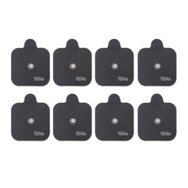 Discount TENS, Compex Easy Snap Compatible TENS Electrodes, 8 Premium Replacement Pads for Compex TENS Units. (2 inch x 2 inch)
