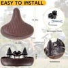 LEWEE Cruiser Brown Bike Seat, Extra Wide Bicycle Saddle Cushion,