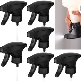 Reallnaive 6 Pack 360 Degree Spray Head Leak Proof Chemical Resistant Spray Bottle Replacement Nozzle Industrial Sprayer Works Heavy Duty Spray Nozzle for Cleaning Solutions Car Detailing