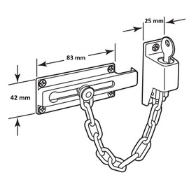 Ferpasa Chrome Door Security Chain with Key Chrome Key Unlock Door Security with Limited Access