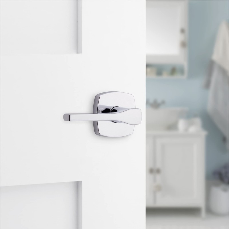 Kwikset Tripoli Lever Interior Privacy Door Handle with Lock, Door