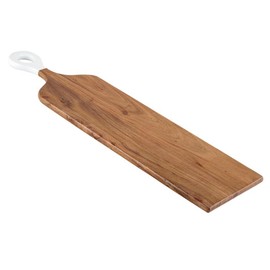 Santa Barbara Design Studio Acacia Wood Charcuterie Boards Cheese Board Cutting Board, 26" L x 7" W x .6" H, White Dip Handle