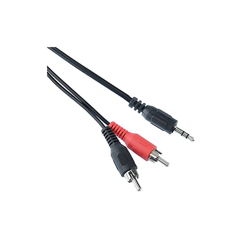 Switch Electronics Red/Black Twin Phono Male RCA to 3.5mm Stereo