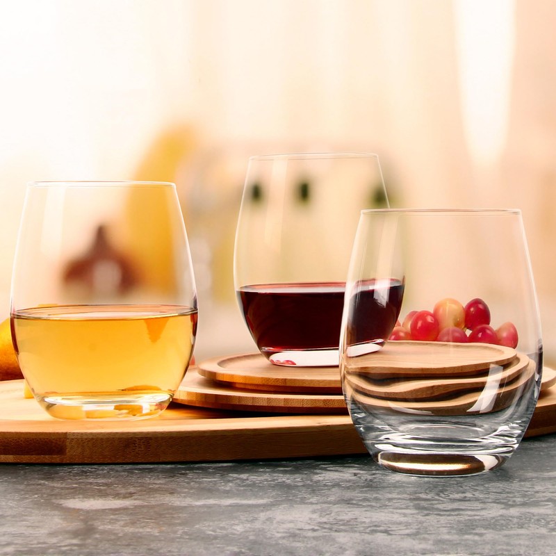 UMI UMIZILI Stemless Wine Glass Set of 12, 14OZ Wine