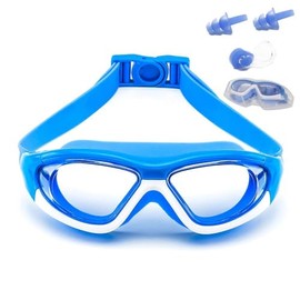 Large Frame Wide Vision Swimming Goggles for Kids Girls Boys (Age 6-15 Years), High Quality Polarized Kids Swimming Goggles, Diving Masks, Anti-Fog, No Leaking, UV Protection
