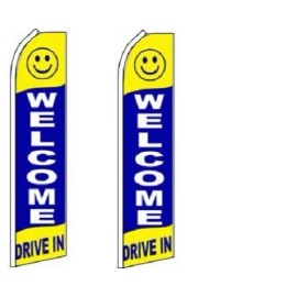 Welcome Drive  King Size  Swooper Flag  sign Pack of 2  (HARDWARE NO INCLUDED)