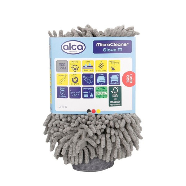 alca® Waschhandschuh Auto Chenille I 25x20 cm grau 1100 GSM