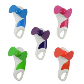 O2COOL Carabiner Personal Cooling Fan with Light (Assorted Colors)