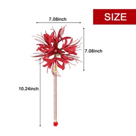 Red Spider Lily Flower Hair Clips,Handmade Lycoris Radiata Flower Hairpin