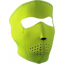 Zan Neoprene Full Mask High-Vis Lime WNFM142L Motorcycle Snowmobile ATV Hunting