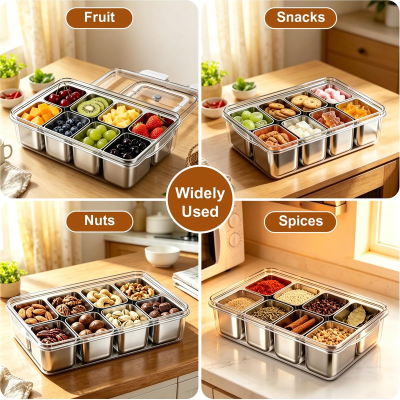 Stainless Steel Snackle Box Container, Dishwasher Safe Snack Box with