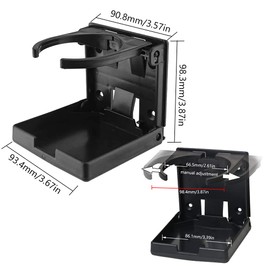 ZHIQIN Pack of 2 Car Drink Holder Foldable Car Bottle Holder Universal Coffee Cup Holder Folding Drink Holders Cup Holder for Boat Car Made of Plastic, Black