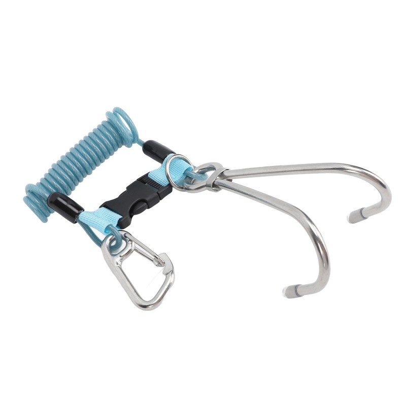 Spring Coiled Diving Hook Stainless Steel Double End Snap Clip