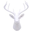 White Resin 10-Point Deer Head Bust, Wall Mounted Rustic Decor,