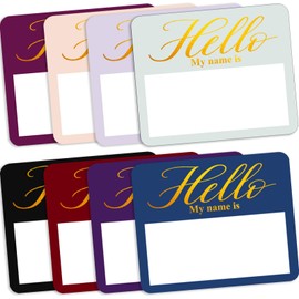 Name Tag Stickers, 120 Pcs Gold Foil Hello My Name is Name Tags Stickers, 3" x 2.5" Large Name Labels Sticky Nametags for Party Banquet Wedding Gathering Meeting On Clothes