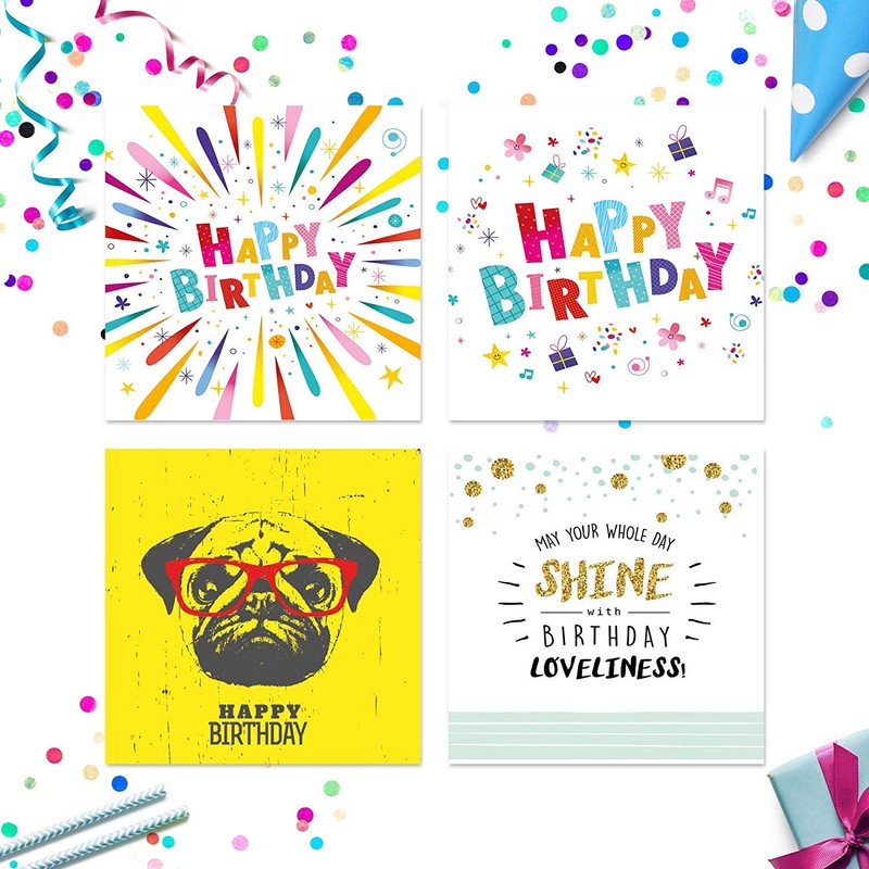 20 Birthday Cards Multipack + Envelopes | Plastic Free Eco