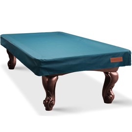 K-Musculo Pool Table Cover, Heavy Duty Leatherette Billiard Table Cover, Waterproof and Tearproof, 6.5/7/ 7.5/8/ 8.5/9 Feet Fitted, 6.5-84" L × 48" W × 8" H, Emerald Green