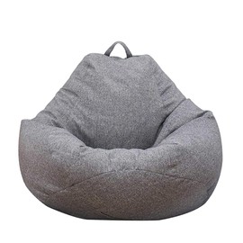 Bean Bag Chair Cover Unfilled Lazy Recliner Bean Bag Storage Chair Cover Solid Color Simple Design Recliner Adults & Kids 70x80cm (Dark Grey 70x80cm)