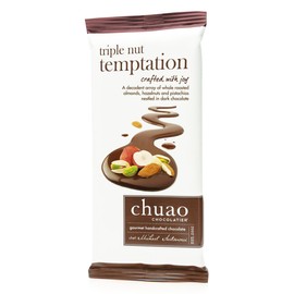 Chuao Chocolatier Triple Nut Temptation Dark Chocolate Bar, 10 Count