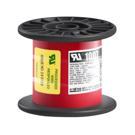 Kyowa Harmonet UL1007 AWG28 Heat Resistant Vinyl Insulated Wire, Reel Wind, 322.4 ft (100 m), Red