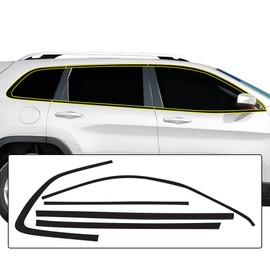 BOGAR TECH DESIGNS Side Window Chrome Delete Overlay Compatible with Jeep Cherokee 2014-2023, Gloss Black