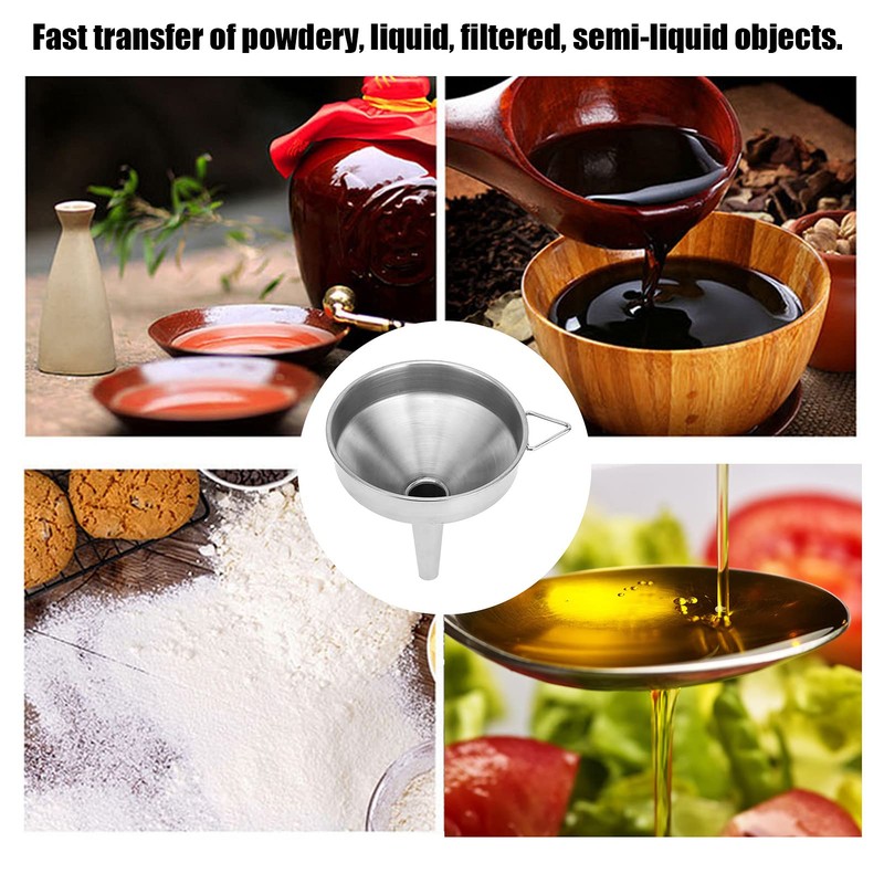 Stainless Steel Funnel, Large Thickened Food Grade Kitchen Funnel for