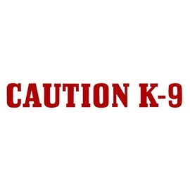 EZ-STIK Caution K-9 Sticker Decal Canine Dog K9 Wall Car K9 Decal Guard Dog Police Schutzhund (Red, 6")