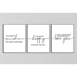 Set Of 3 11X14 Inch Prints,You Are My Sunshine My Only Sunshine,Nursery Decor,Nursery Wall Art,New Baby Gift,Baby Gift,Baby Nursery No Framed