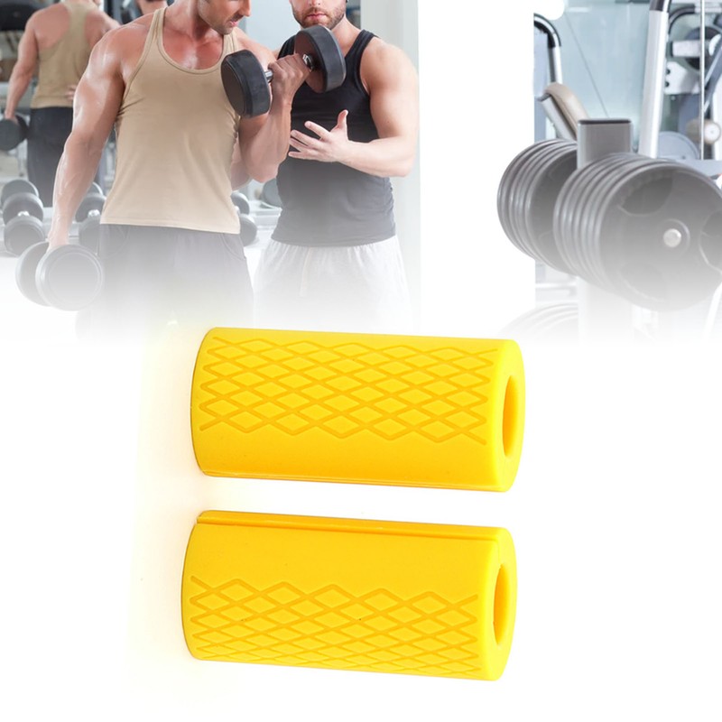 2Pcs Silicone Barbell Grips Prevent Slip Thick Bar Dumbbell Grips