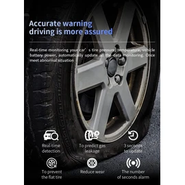 B-Qtech Tire Pressure Monitoring System, TPMS with 6 Tire External Sensors Digital LCD Display, CLA Charger RV TPMS 5 Alarm Modes for Trailer Tow Motorhome, Tire Pressure Temperature Real Time Monitor