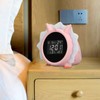 Alarm Clock Pink Dinosaur Shape Multifunctional Bedside LED Electronic Alarm