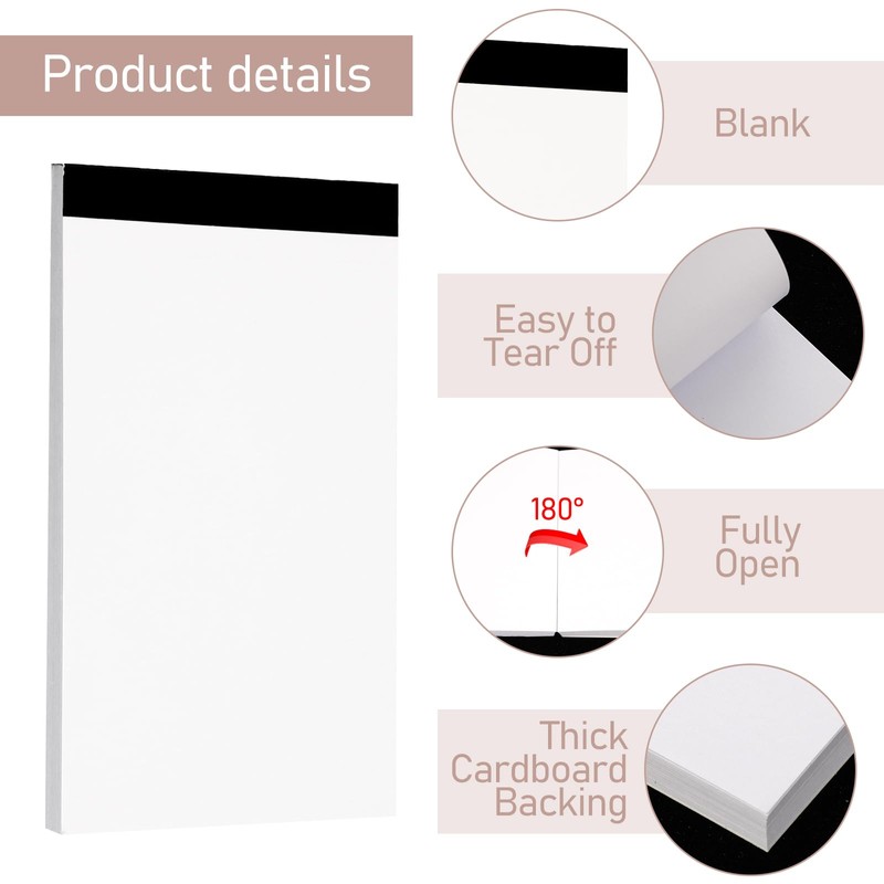 Amaxiu Blank Notepads, 6 Pack 3x5 Inch Note Pad Blank