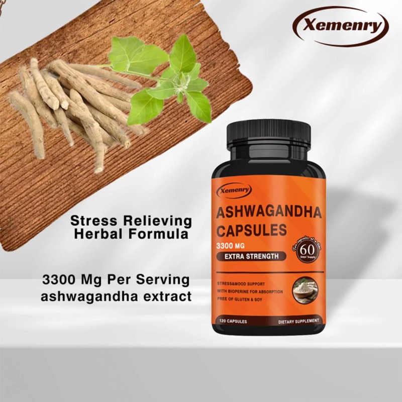 xemenry Ashwagandha 3300mg - High Absorption, Stress Anxiety, Immune Support,