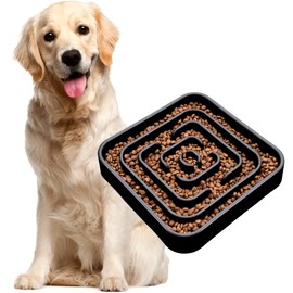TOBYTO Slow Feeder Dog Bowls for Large Medium Breed, Anti-Choking Pet Slow Feeding Food Bowl, Non Slip Maze Puzzle Dog Feeder Bowl Prevent Bloating,Black