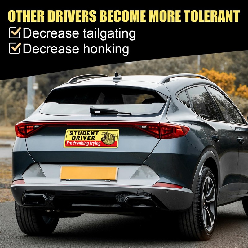 3pcs Student Driver Magnets, I'm Freaking Trying Car Sticker Safety