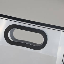 UUYYEO 10 Pcs Clear Plastic Gift Bags with Ribbon Transparent Party Favor Bags Reusable Goodie Bags Small Tote Bags Wedding Candy Bags for Birthday Baby Shower Christmas Black