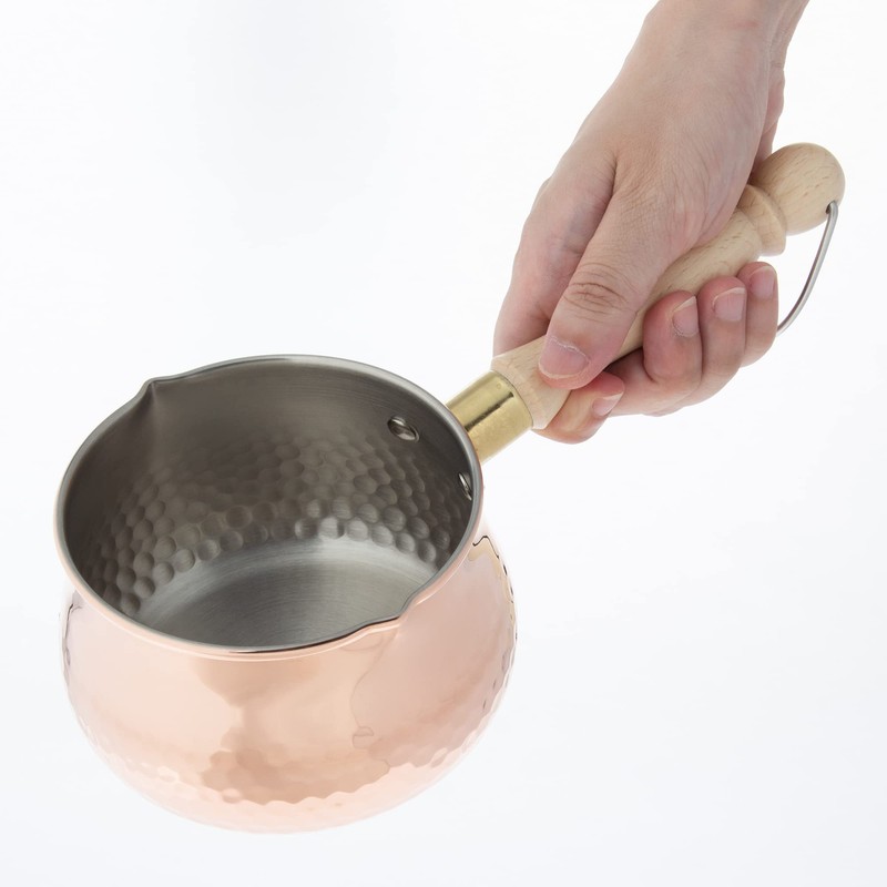 Nagao Tsubamesanjo Pure Copper Milk Pan 700ml with Polishing Agent,