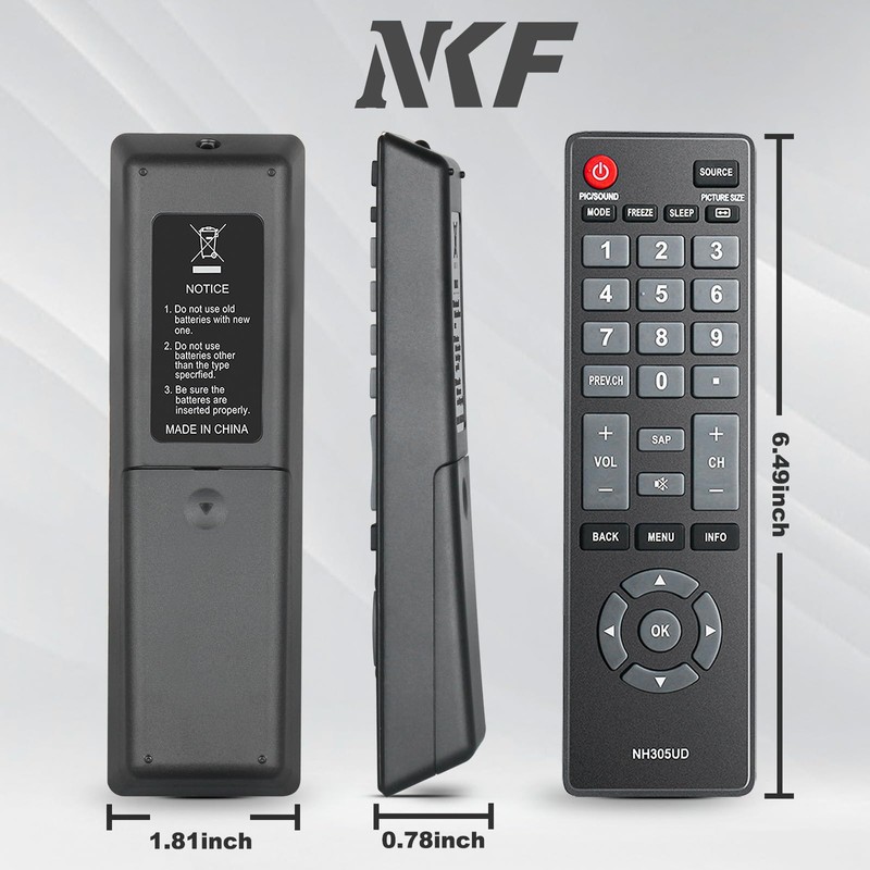 NH305UD Remote Control for Emerson TV Remote Replacement NH310UP NH301UD,