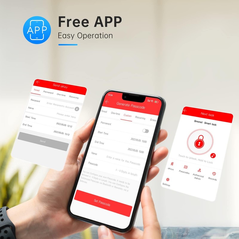 Keyless Entry Door Lock with Handle Set,Smart Locks for Front