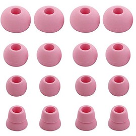 BLLQ Replacement Silicone Ear Tips Ear Buds Ear gels for Beats by dr dre Powerbeats 3 Wireless Stereo Earphones - 16PCS 8 Pairs with 4 Size Options （Pink）